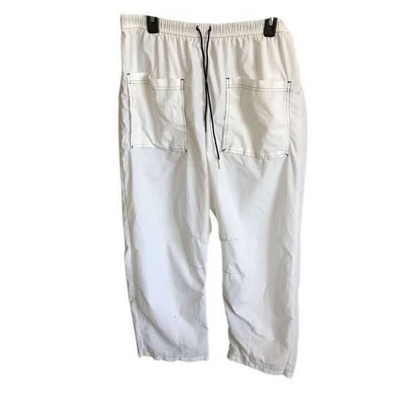 Free People movement FP Large white athletic track pants joggers pockets